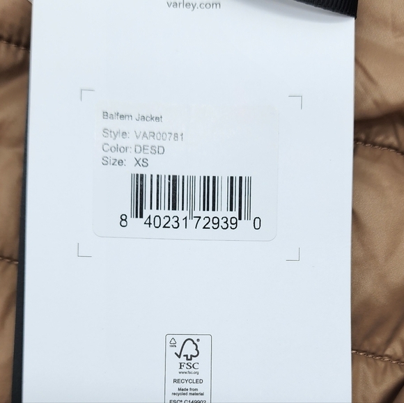 VARLEY Balfern Quilted Lightweight Insulated Jacket Women's Size XS Desert Sand - Picture 8 of 10